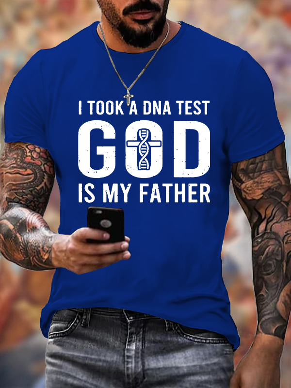 Man Of God Husband Dad Jesus God Christian Cotton T-Shirt