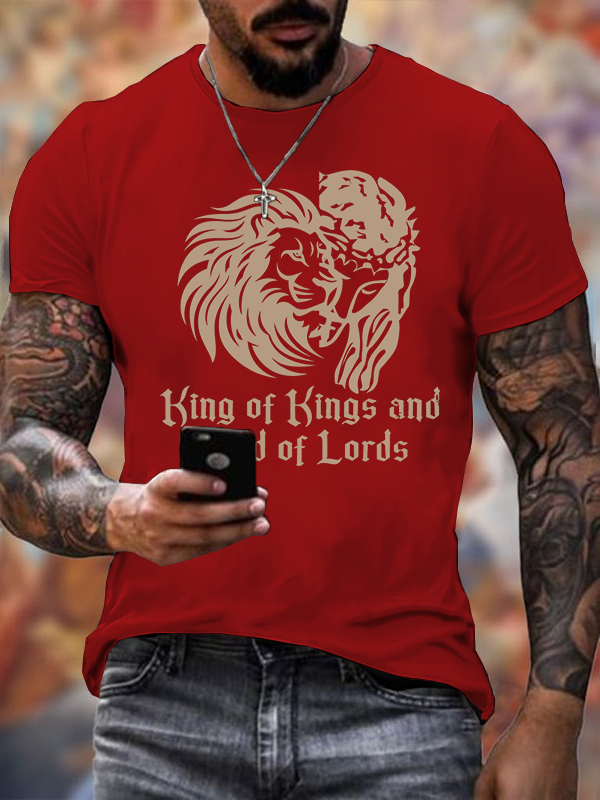 King of Kings and Lord of Lords Jesus God Christian Cotton T-Shirt