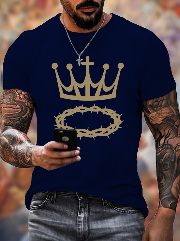 Crown of Thorns Jesus God Christian Cotton T-Shirt