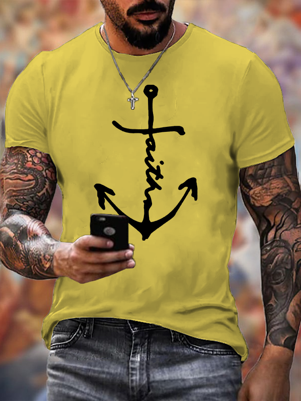 Faith is the Anchor  Christian Cotton T-Shirt