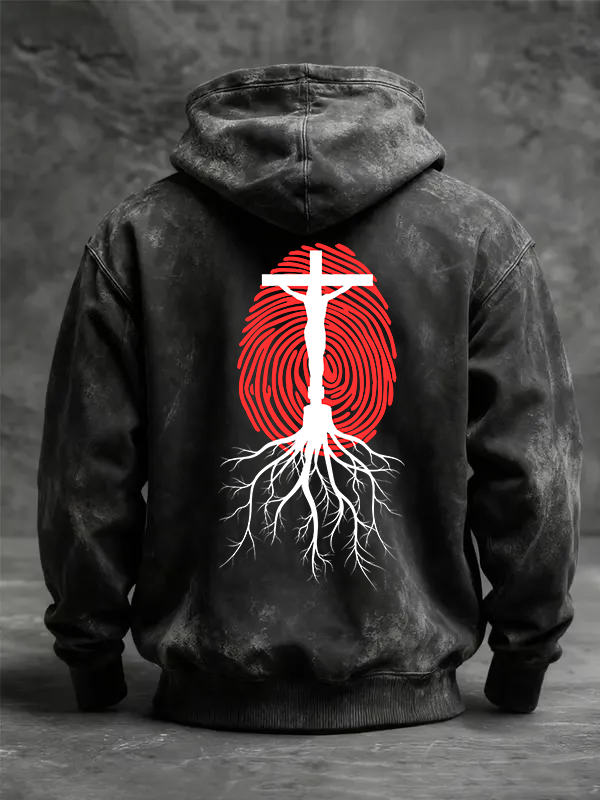 Lifeprint Faith Tree Jesus God Christian Washed Hoodie