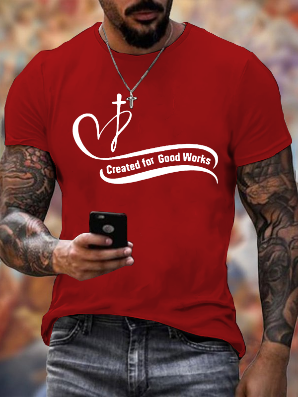 Created for Good Works Jesus God Christian Cotton T-Shirt