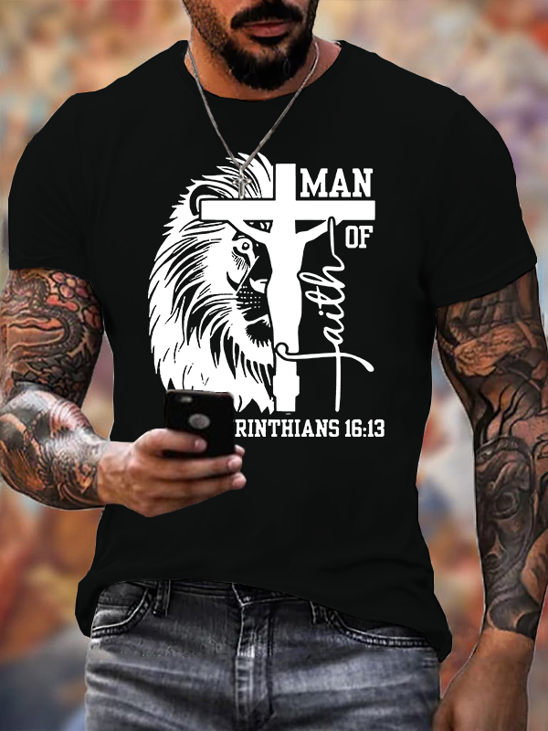 Man of God Jesus God Christian Cotton T-Shirt
