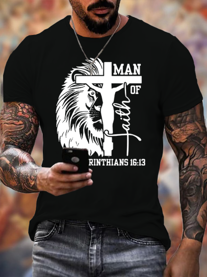 Man of God Jesus God Christian Cotton T-Shirt