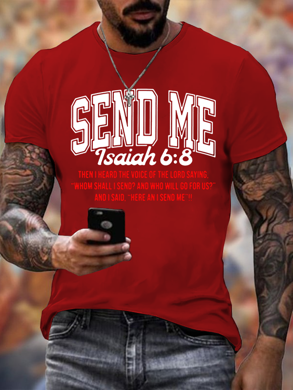 Send Me Isaiah 6:8 Jesus God Christian Cotton T-Shirt
