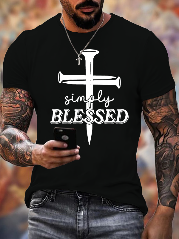 Simply Blessed Jesus God Christian Cotton T-Shirt