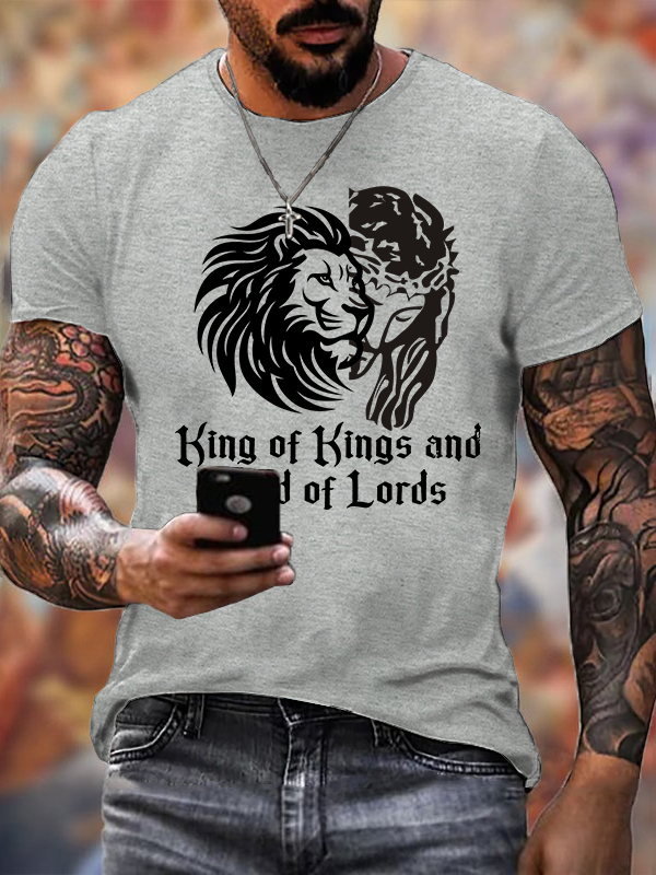 King of Kings and Lord of Lords Jesus God Christian Cotton T-Shirt