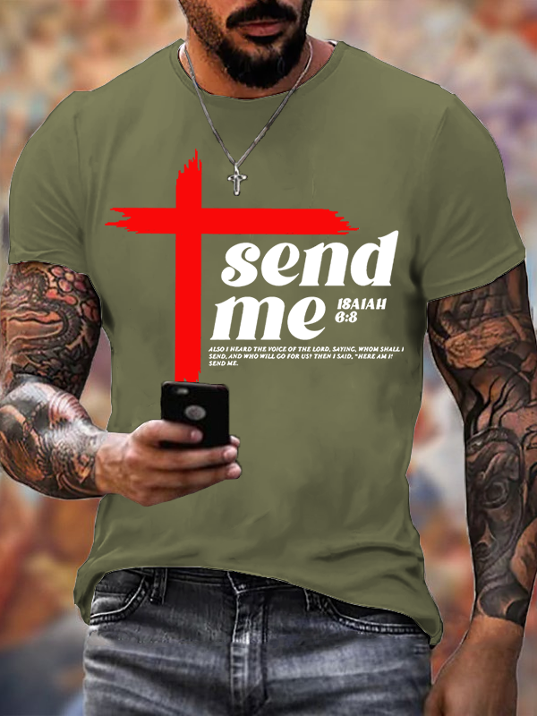 Send Me Isaiah 6:8 Jesus God Christian Cotton T-Shirt