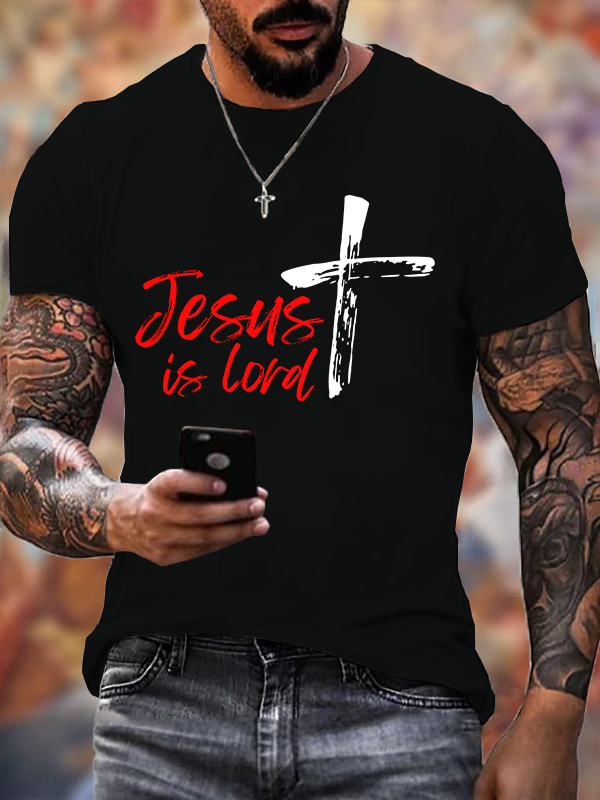 Jesus Is  Lord Jesus God Christian Cotton T-Shirt