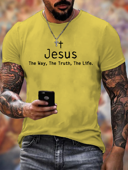 Jesus, The Way The Truth The Life Jesus God Christian Cotton T-Shirt