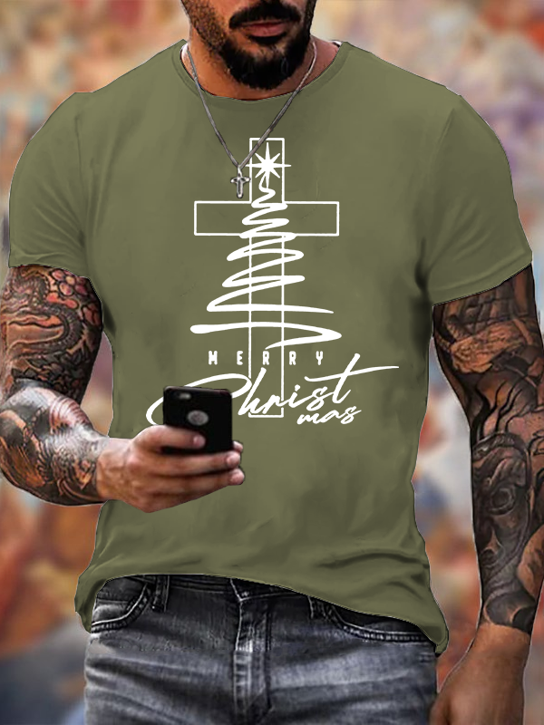 Man Of God Husband Dad Jesus God Christian Cotton T-Shirt