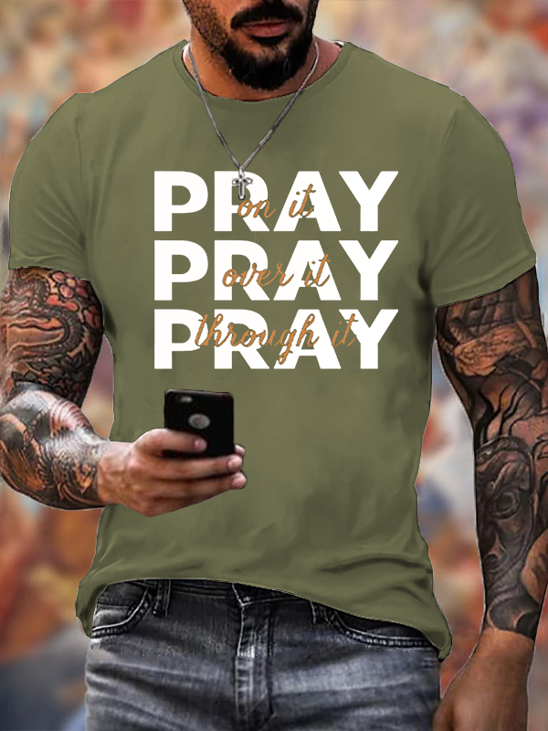 Pray Jesus God Christian Cotton T-Shirt