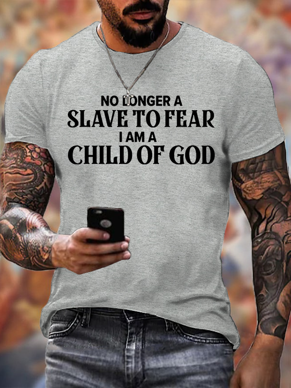No Longer A Slave To Fear Jesus God Christian Cotton T-Shirt