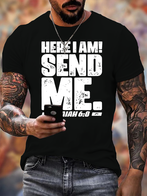 Send Me Isaiah 6:8 Jesus God Christian Cotton T-Shirt