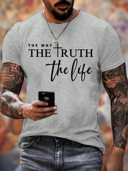 The Way The Truth The Life Jesus God Christian Cotton T-Shirt