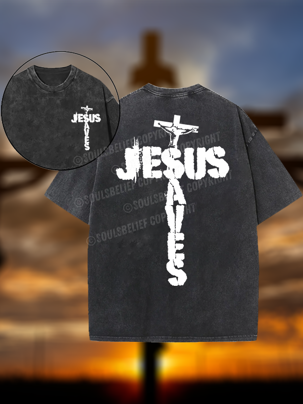 Jesus Saves Christian Washed T-Shirt