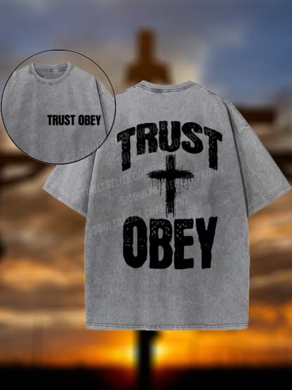 Trust Obey Christian Washed T-Shirt