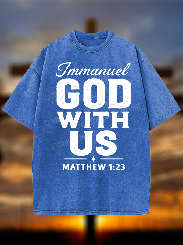 Immanuel – God With Us Christian Washed T-Shirt
