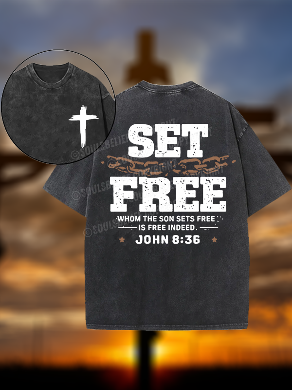 Set Free Christian Washed T-Shirt