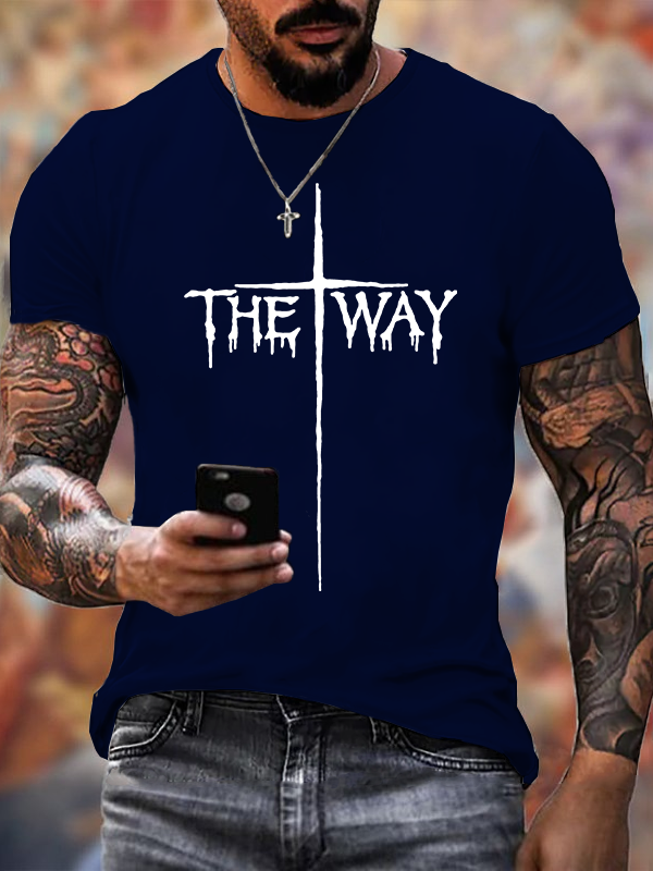 The Way Cross Faith Jesus God Christian Cotton T-Shirt