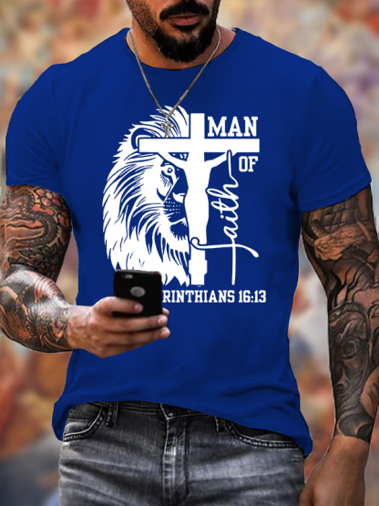 Man of God Jesus God Christian Cotton T-Shirt
