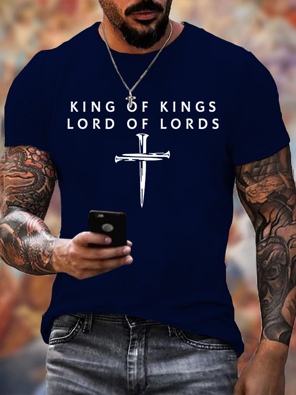 King Of Kings Lord Of Lords Jesus God Christian Cotton T-Shirt