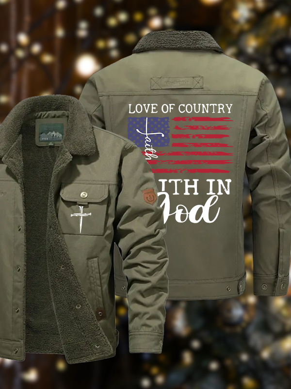 Men's Faith In God  Casual Fleece-Lined Jacket