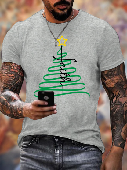 Christmas Cross Jesus God Christian Cotton T-Shirt