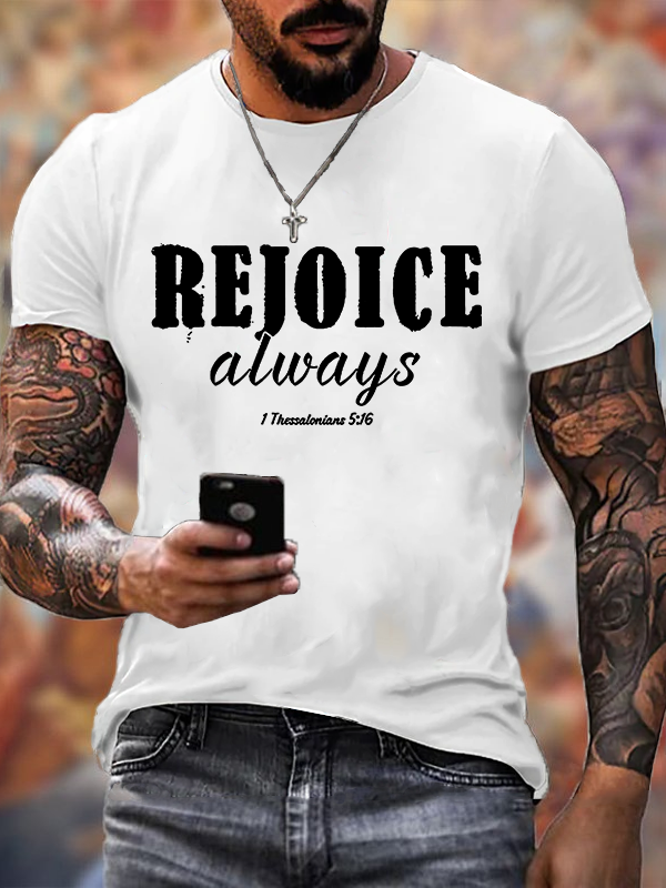 Rejoice Always Jesus God Christian Cotton T-Shirt