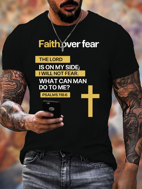Man Of God Husband Dad Jesus God Christian Cotton T-Shirt