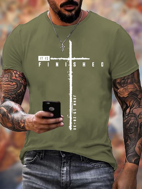 It Is Finished Jesus God Christian Cotton T-Shirt