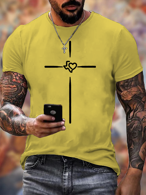 Faith Cross Jesus God Christian Cotton T-Shirt