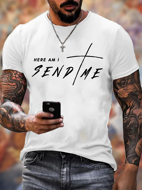 Send Me Isaiah 6:8 Jesus God Christian Cotton T-Shirt