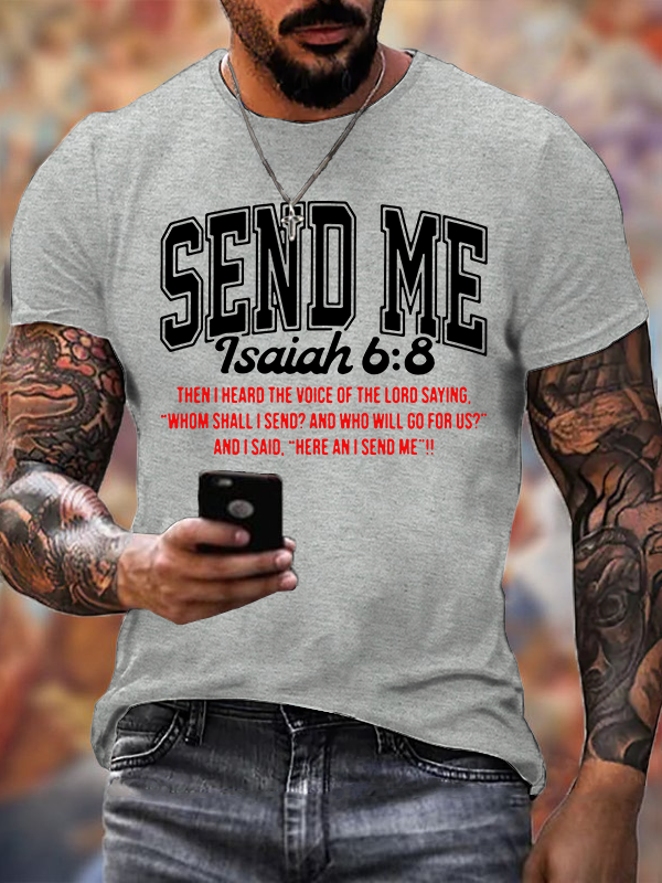 Send Me Isaiah 6:8 Jesus God Christian Cotton T-Shirt
