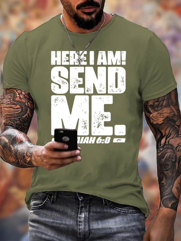 Send Me Isaiah 6:8 Jesus God Christian Cotton T-Shirt