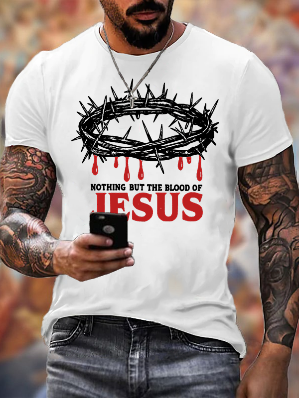Blood Of Jesus Jesus God Christian Cotton T-Shirt