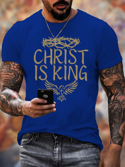 Christ Is King Jesus God Christian Cotton T-Shirt