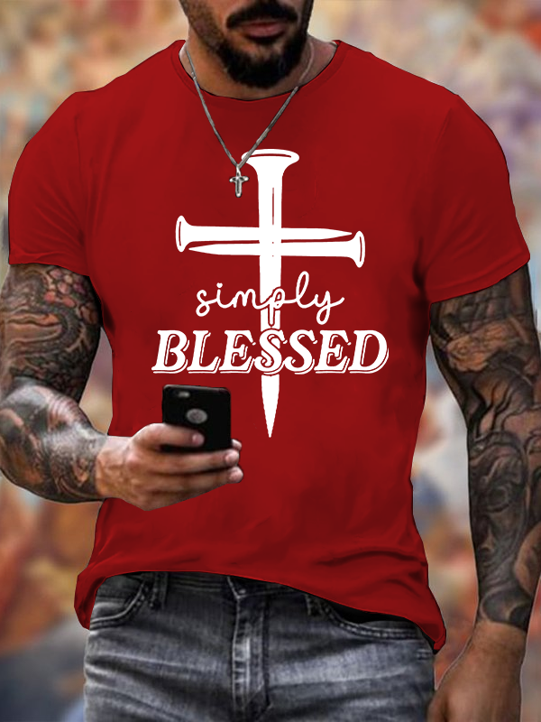 Simply Blessed Jesus God Christian Cotton T-Shirt