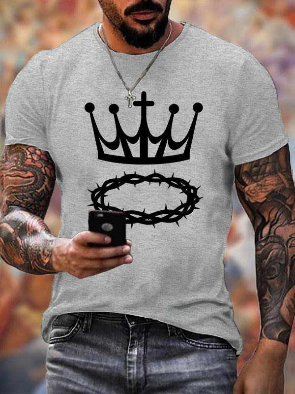 Crown of Thorns Jesus God Christian Cotton T-Shirt