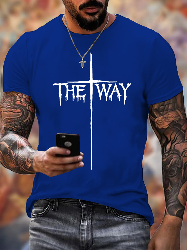 The Way Cross Faith Jesus God Christian Cotton T-Shirt