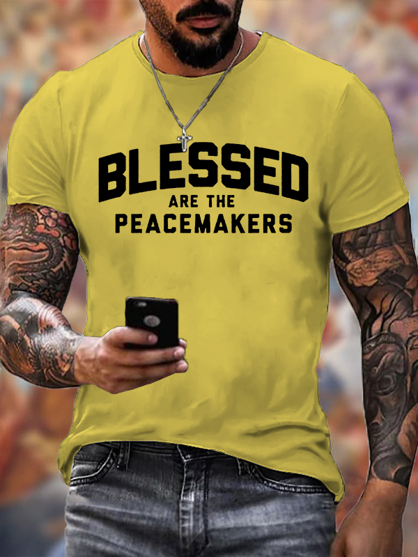 Blessed Are The Peacemakers  Jesus God Christian Cotton T-Shirt