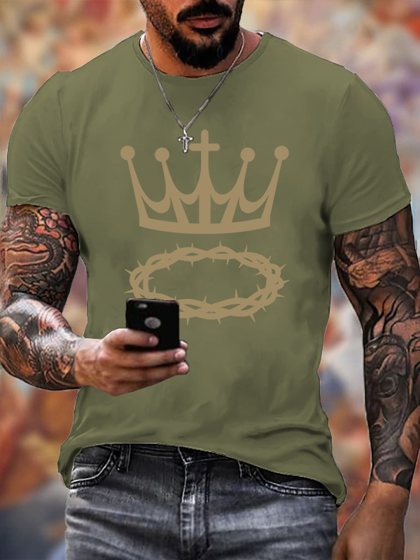 Crown of Thorns Jesus God Christian Cotton T-Shirt
