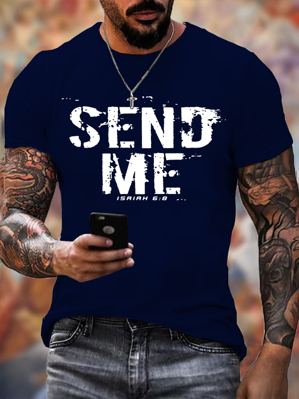Send Me Isaiah 6:8  Jesus God Christian Cotton T-Shirt