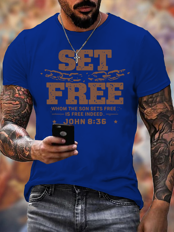 Set Free Jesus God Christian Cotton T-Shirt