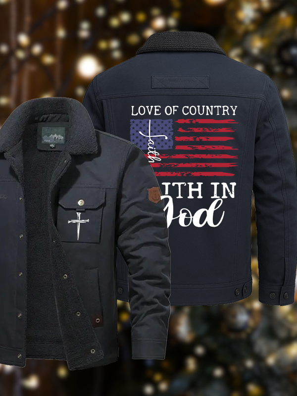 Men's Faith In God  Casual Fleece-Lined Jacket