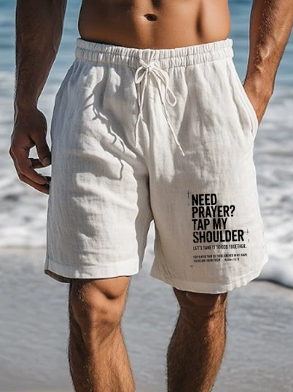 Need Prayer Tap My Shoulder Christian Beach Shorts