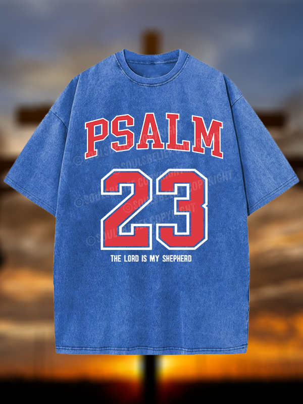 Psalm 23 Christian Washed T-Shirt