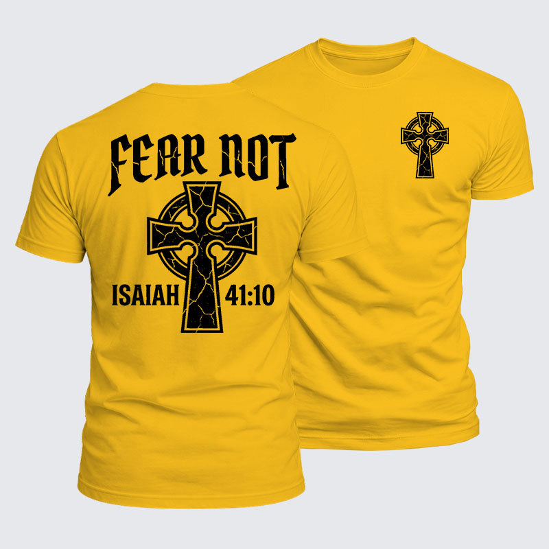 Fear Not Isaiah 41:10 Jesus God Christian  – Luxe Mercerized Interlock Cotton Tee