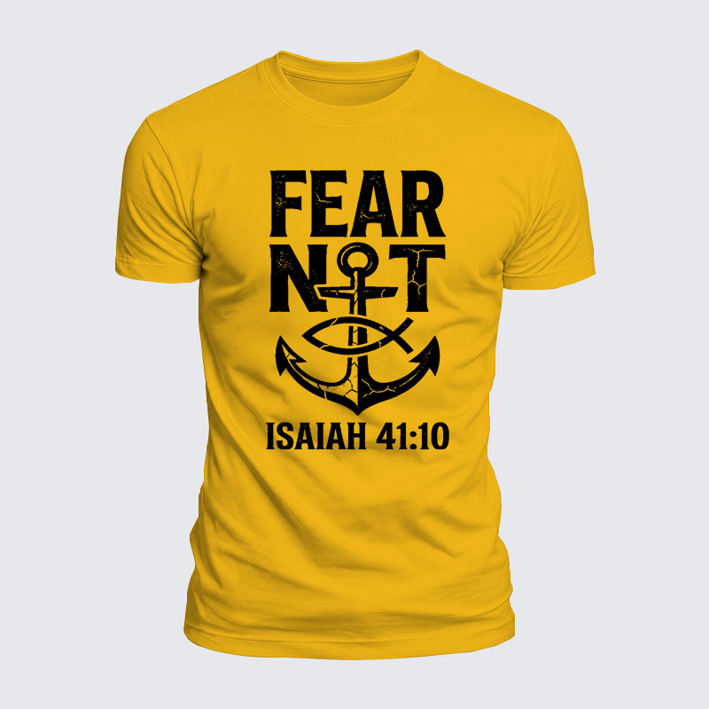 Fear Not Isaiah 41:10 Jesus God Christian  – Luxe Mercerized Interlock Cotton Tee