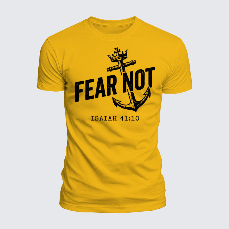 Fear Not Isaiah 41:10 Jesus God Christian  – Luxe Mercerized Interlock Cotton Tee